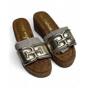 Sam Edelman Pauleena Espadrille Sandal - Metallic Silver Leather - Sz 6